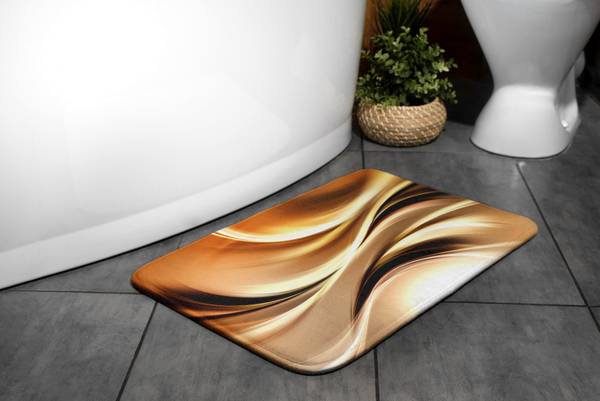 Badteppich Goldene Abstraktion 75 x 45 x 75 cm