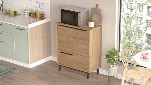 Sideboard OCEAN SB75 3D Beige - Melamin - 75 x 90 x 36 cm