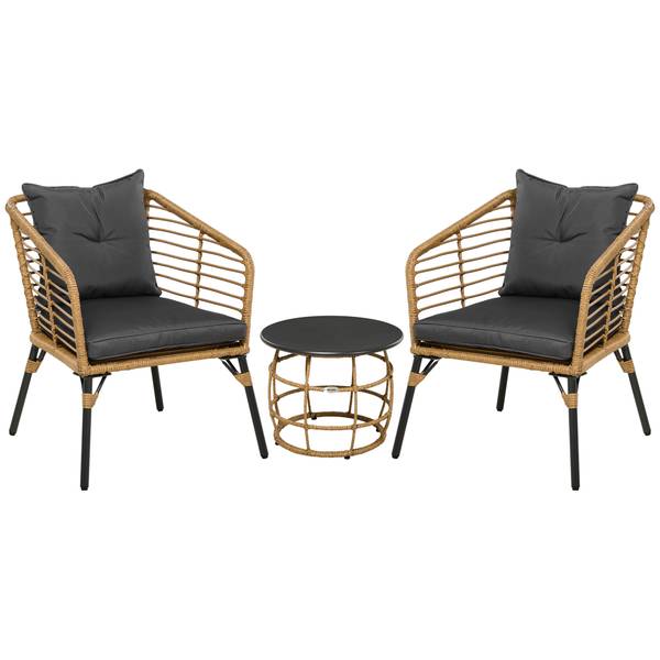 Gartenbar-Set BB5272 3-teilig Grau - Metall - 65 x 78 x 62 cm