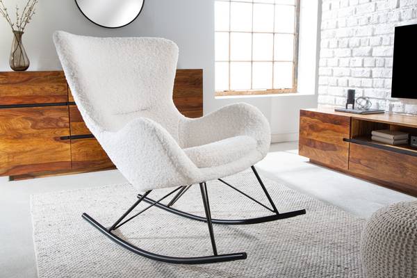 Schaukelstuhl SCANDINAVIA SWING Weiß - Polyester - 77 x 99 x 115 cm