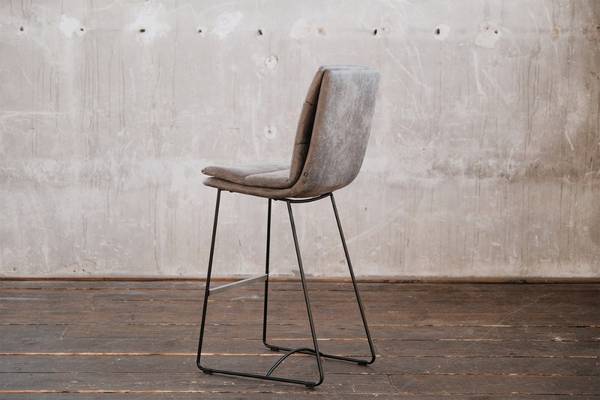 Tabouret de bar VINCE microfibre gris Gris - Microfibre - 45 x 105 x 58 cm
