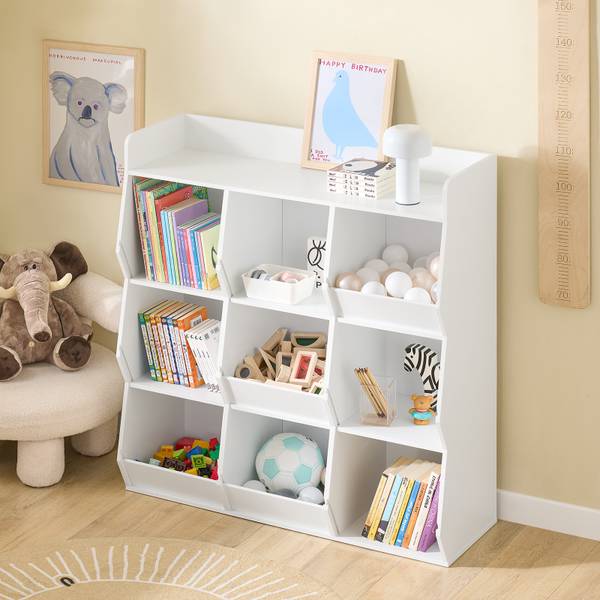 Kinderregal KMB120-W Weiß - Holzwerkstoff - 95 x 105 x 34 cm