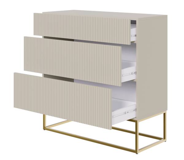 Kommode VELDIO Gold - Taupe