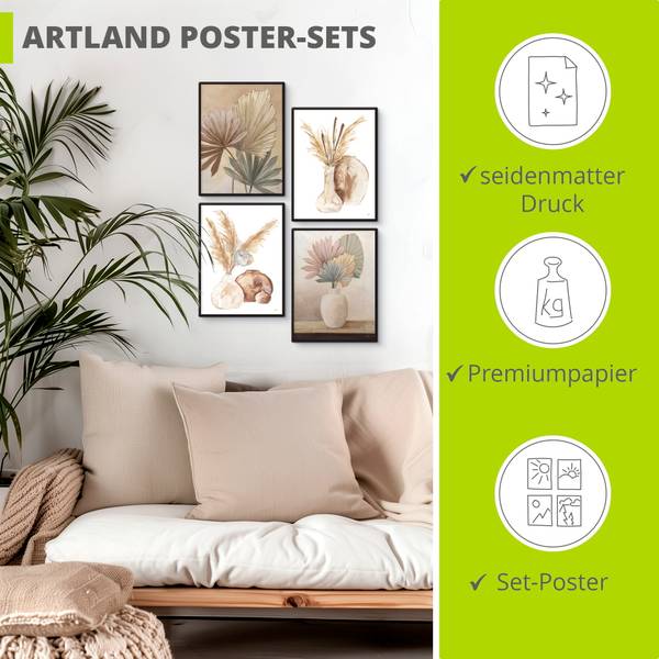 Poster Vintage Plants Set 4tlg. 45 x 60 cm