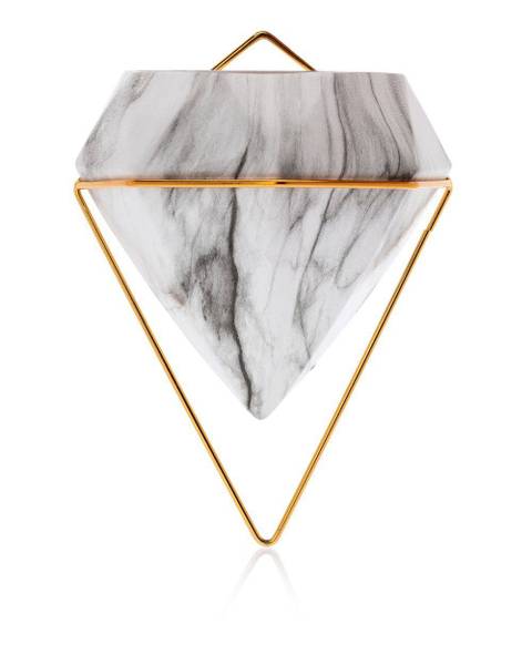 Wand Blumentopf-Set Semela Gold - Weiß