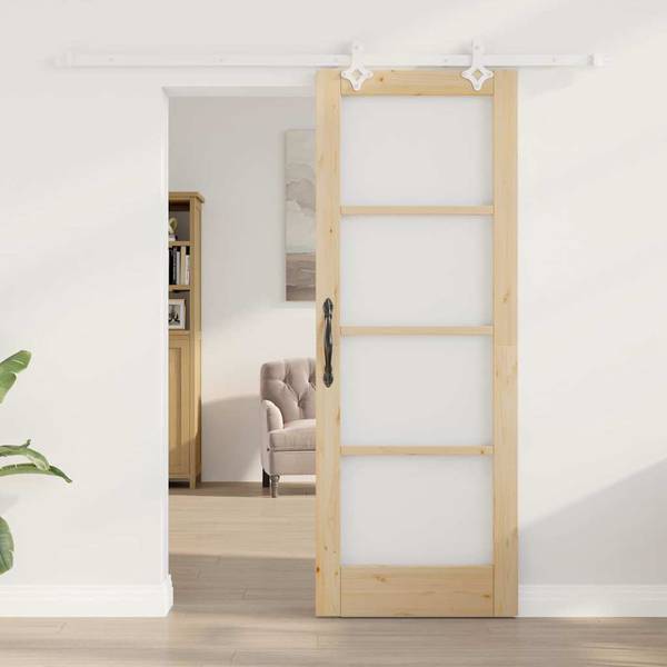 Porte coulissante 3045043-5 Bois - Blanc - Largeur : 73 cm
