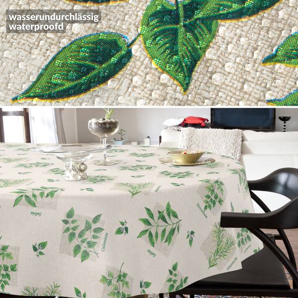Wachstuchtischdecke Botanic Kräuter Tiefe: 180 cm