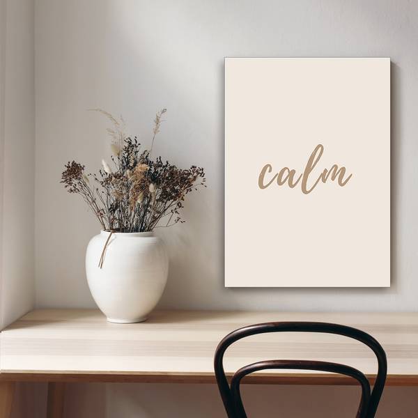 Wandbild schriftzug „calm“ 80 x 120 cm