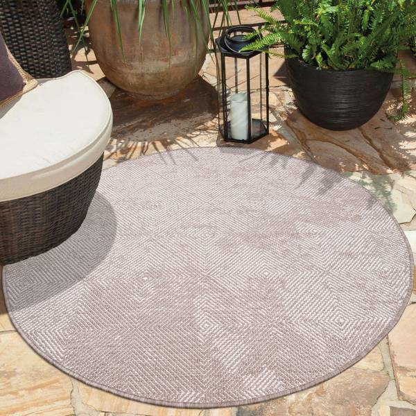 Outdoor-Teppich DuoRug Beige - 120 x 120 cm