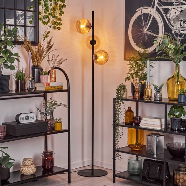 Stehlampe Cesaro Orange - Aluminium - Klarglas - 31 x 160 x 95 cm