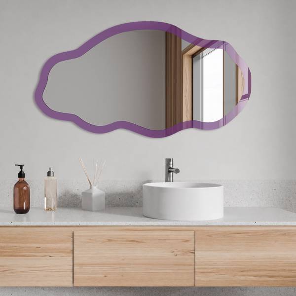 Wandspiegel Purpura fortis Violett - Glas - 52 x 97 x 0 cm