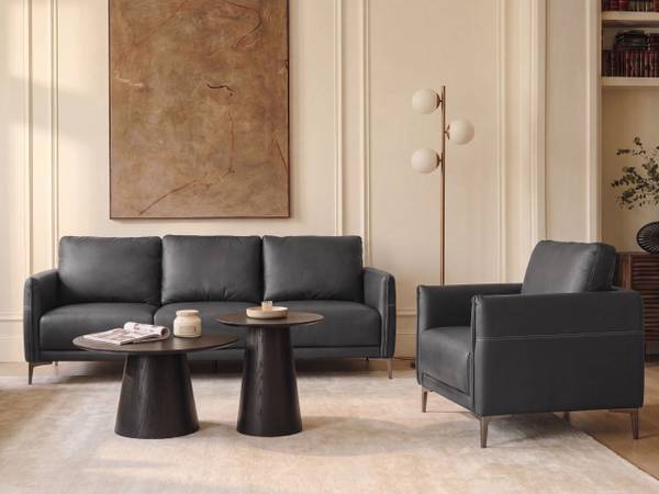 3-Sitzer Sofa CILENS Schwarz - Grau