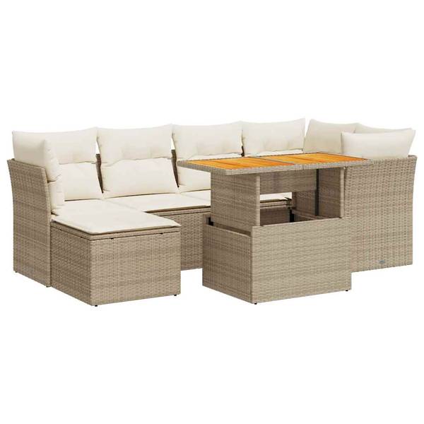 Garten-Lounge-Set 3036999-2 (7-teilig) Beige - Creme