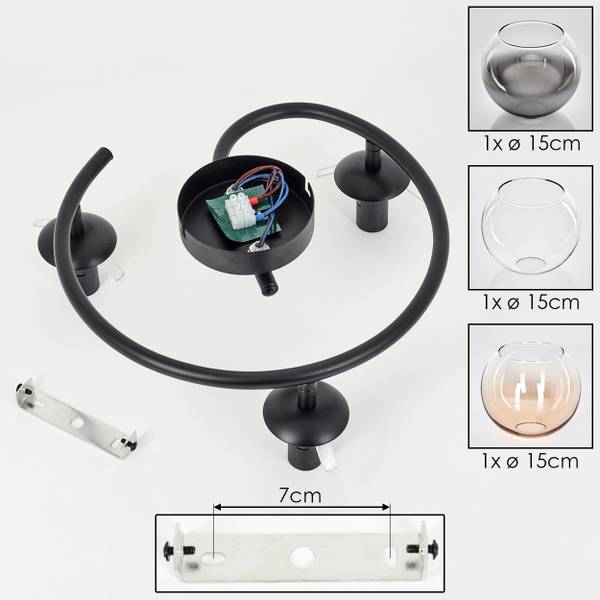 Deckenleuchte Cesaro Grau - Gelb - Metall - 16 x 16 x 16 cm