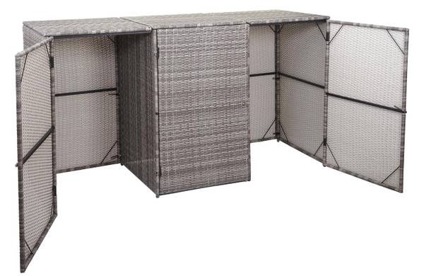 3er-Mülltonnenverkleidung E25 Grau