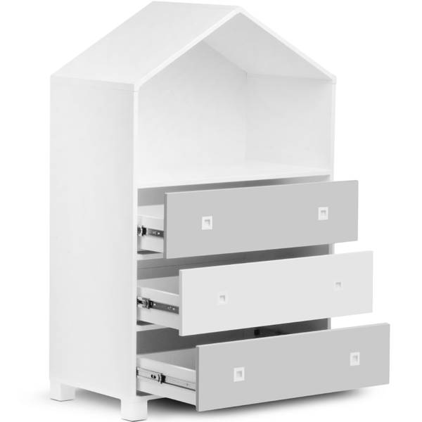 Kindercommode MIRUM grijs - wit - ABS - 80 x 126 x 45 cm