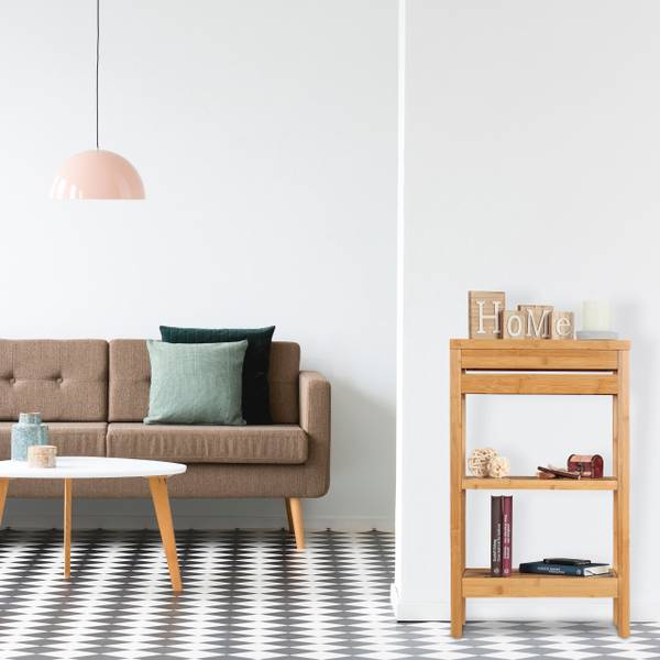 Badkamerrek bamboe bruin - bamboe - 46 x 77 x 30 cm