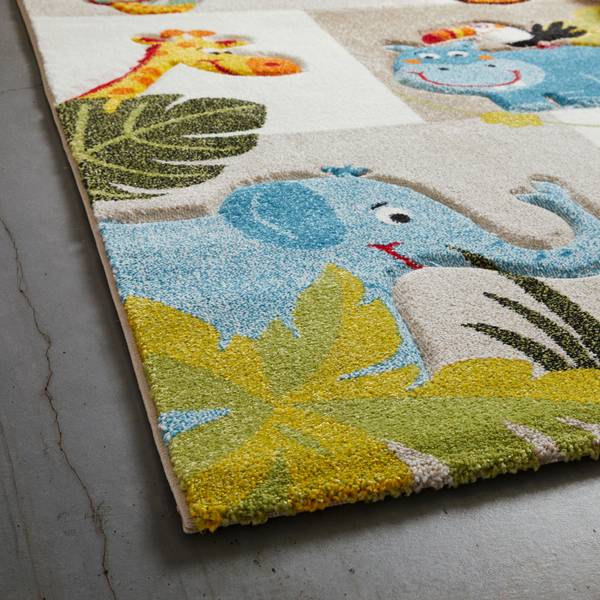 Kinderteppich JUNGLE Holzwerkstoff - 120 x 1 x 170 cm