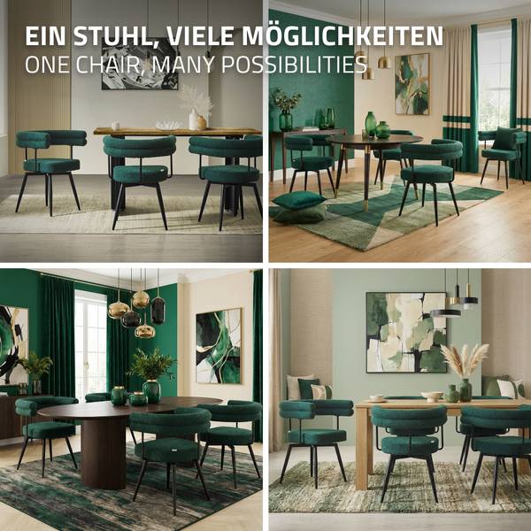 Esszimmerstuhl VALENCE 6er-Set Dunkelgrün - 6er Set