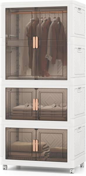 Kleiderschrank VH34655ITDE Weiß - Kunststoff - 46 x 156 x 71 cm