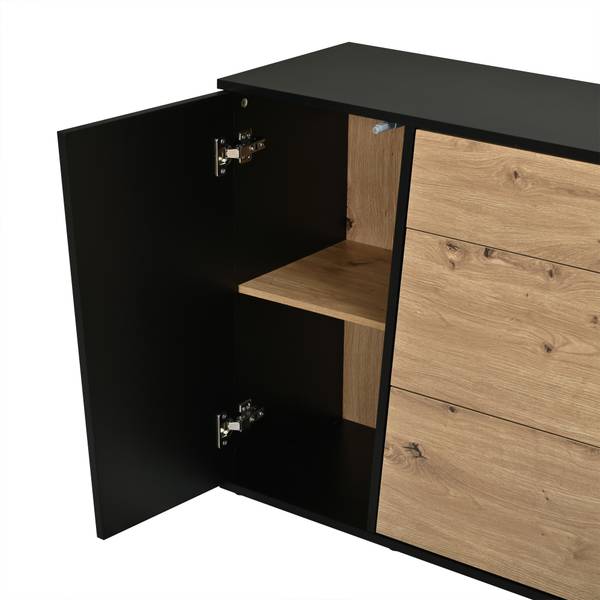 Sideboard Philotes Ⅵ Schwarz - Braun - Holzwerkstoff - 140 x 70 x 35 cm