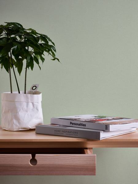 Casual Living Tapete Leinenoptik Grün