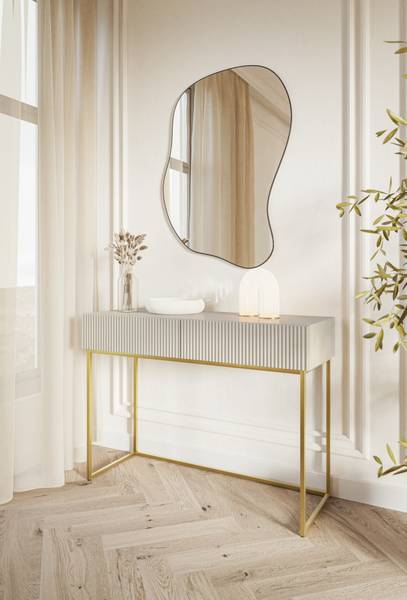 Schminktisch VELDIO Gold - Taupe