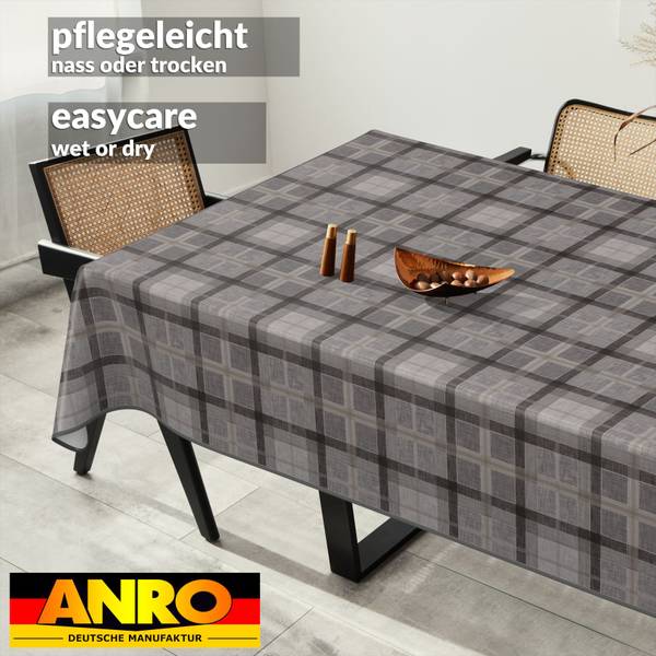 Tischdecke Rustikal Karo mit SAUM Tiefe: 140 cm