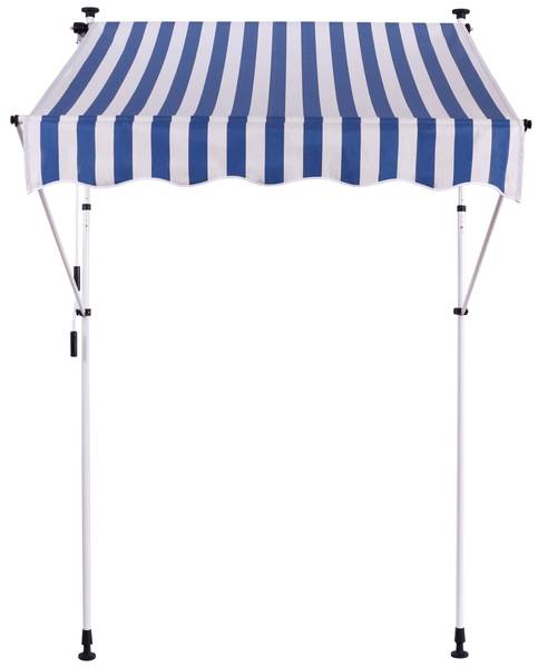 Klem zonnescherm Westerly blauw - wit - textiel - 350 x 200 x 120 cm