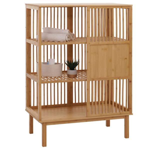 Standregal N81 Braun - Bambus - Holzwerkstoff - 80 x 115 x 45 cm