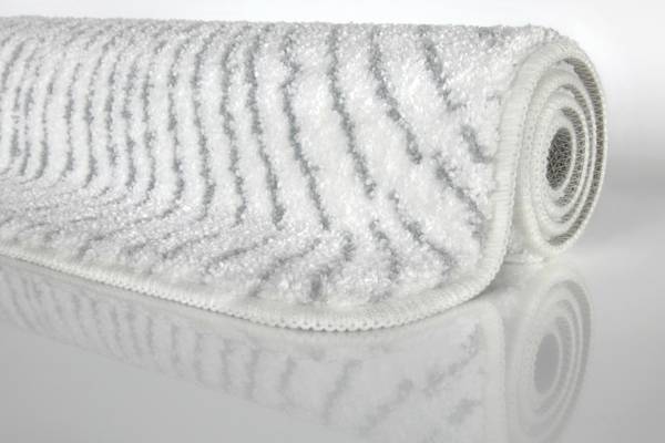 Badteppich Jasbeer Grau - Weiß - Polyester - 55 x 2 x 65 cm