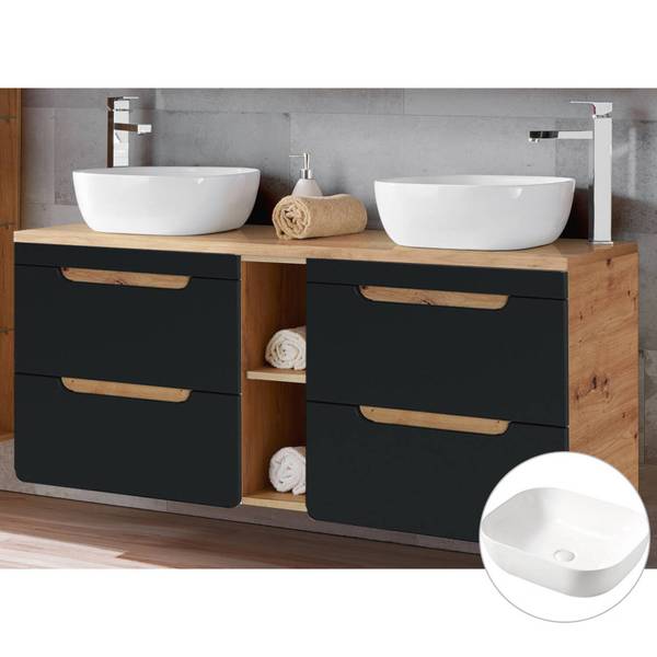 Badmöbel-Set NEW-LUTON-115 4er-Set Grau - Holzwerkstoff - 241 x 200 x 46 cm