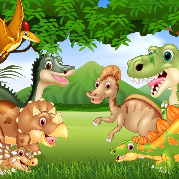 Fotobehang DINOSAURIËRS Planten Natuur 450 x 300 x 300 cm
