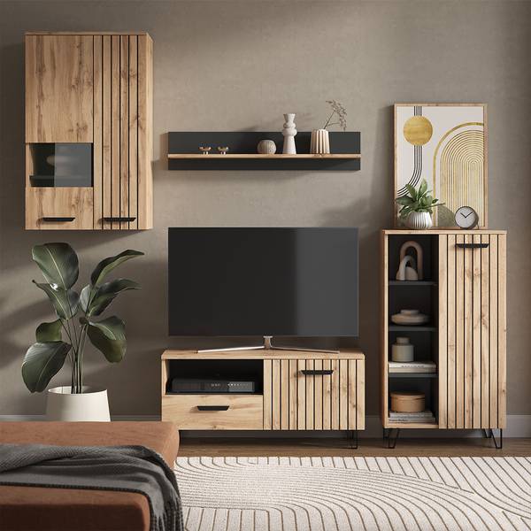 Garderobe Amber 55547 Braun - Holzwerkstoff - 100 x 142 x 38 cm