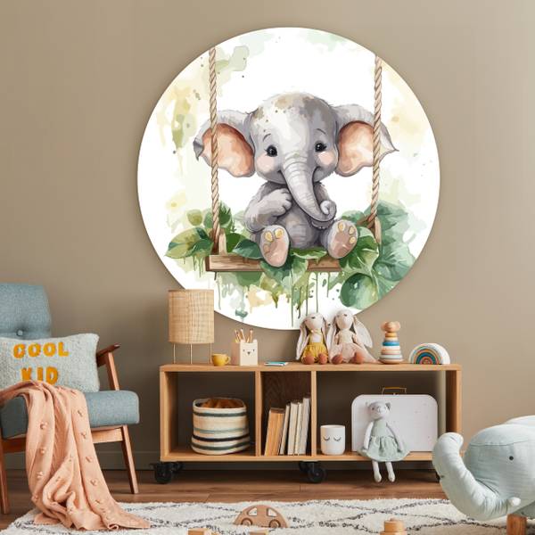 BILD Elefantenbaby 120 x 120 cm