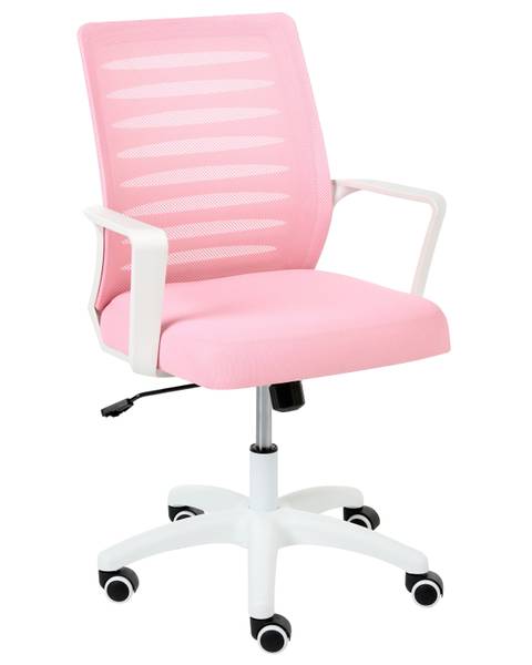 Bureaustoel RADIANT roze - wit - textiel - 58 x 88 x 58 cm