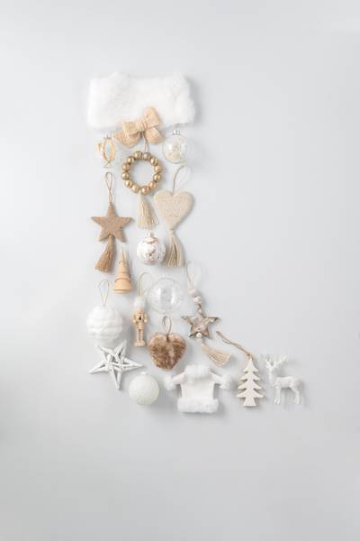 Weihnachtskugeln Winter Sands (6er Set) Weiß - Glas - 9 x 10 x 9 cm