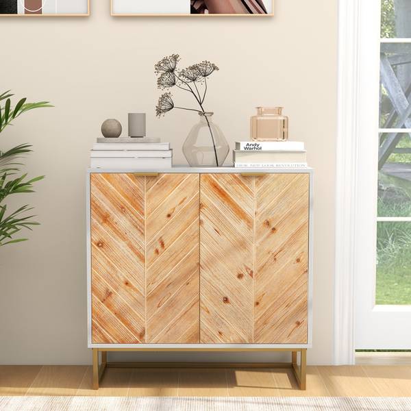 Sideboard VH33908ITDE Weiß - Holzwerkstoff - 80 x 80 x 40 cm