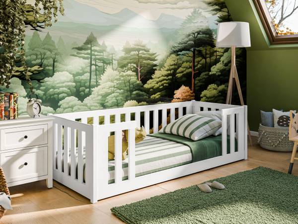 Kinderbett Fero Weiß - Holzwerkstoff - 96 x 62 x 208 cm