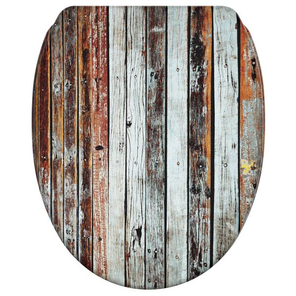 WC-Sitz Antik Braun - Holzwerkstoff - 38 x 6 x 48 cm