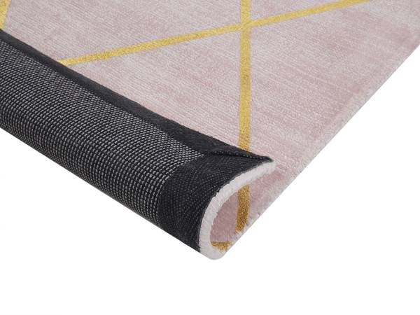 Teppich ATIKE Gold - Pink - Naturfaser - 80 x 80 x 80 cm
