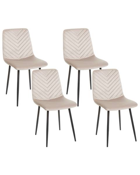 Stuhl HAVRE 4-tlg Beige - Schwarz