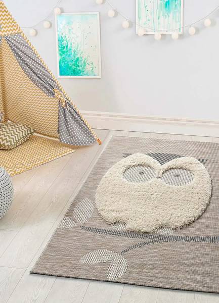 Kindervloerkleed CHINKY beige - polypropeen - 115 x 4 x 170 cm