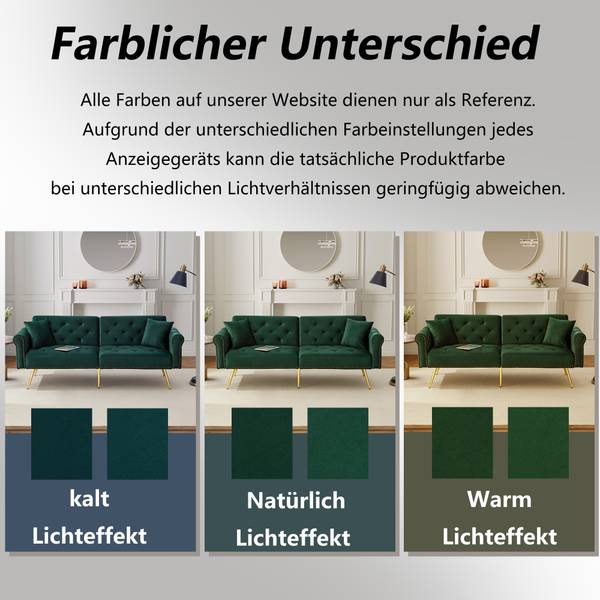 2-Sitzer-Schlafsofa Lelantos Ⅲ Grün