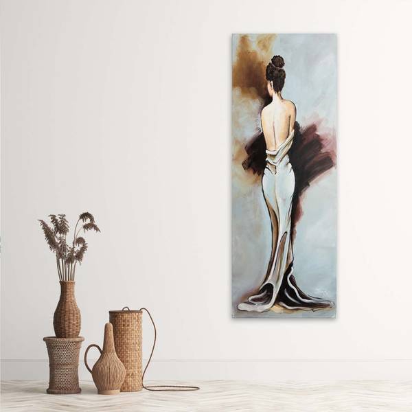 Tableau déco femme en robe 40 x 120 cm