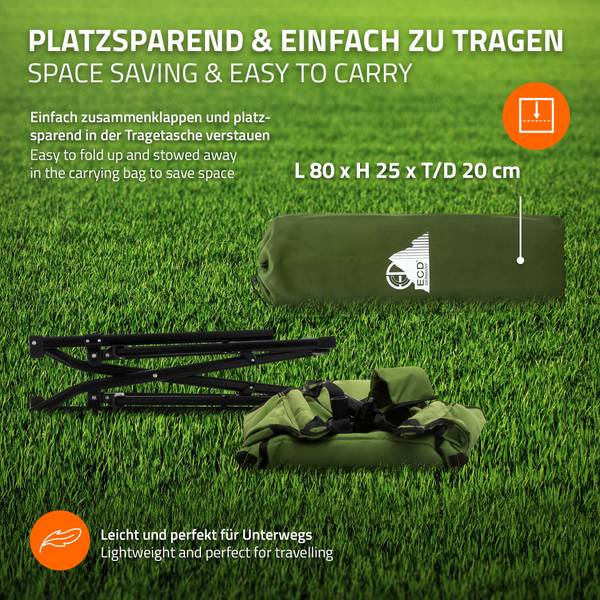 Campingstuhl Schaukelstuhl SWING-C Grün - Metall - Textil - 105 x 107 x 82 cm
