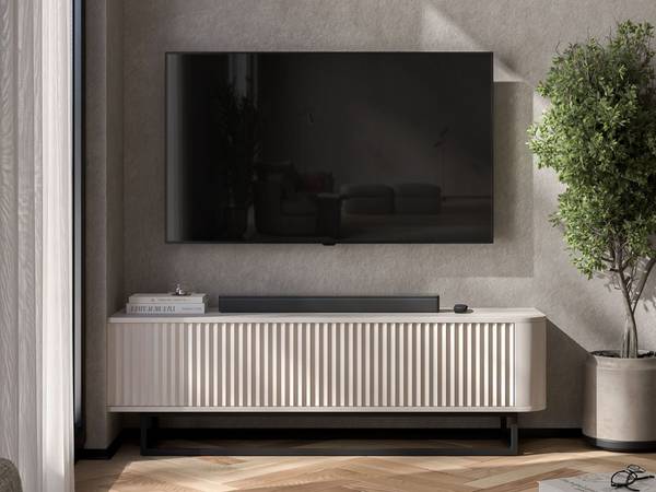 TV-Lowboard AURORA Beige - Schwarz - Kaschmir