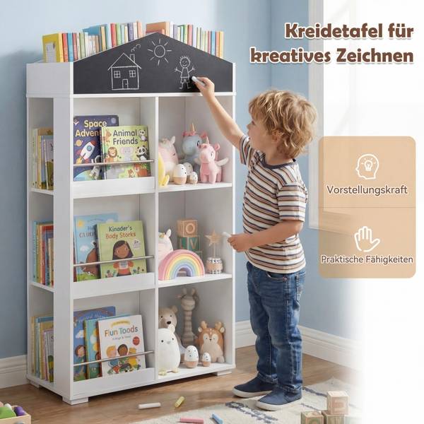 Kinderregal FB32510IT Weiß - Holzwerkstoff - 30 x 117 x 64 cm