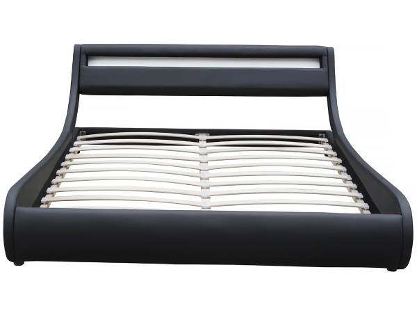 Bett natacha Schwarz - Massivholz - 167 x 102 x 222 cm
