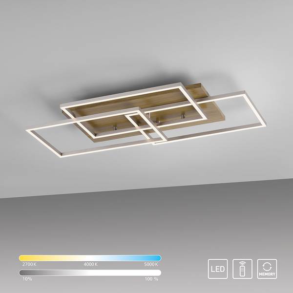 Deckenlampe Rahmen Holz Braun - Metall - 40 x 6 x 72 cm